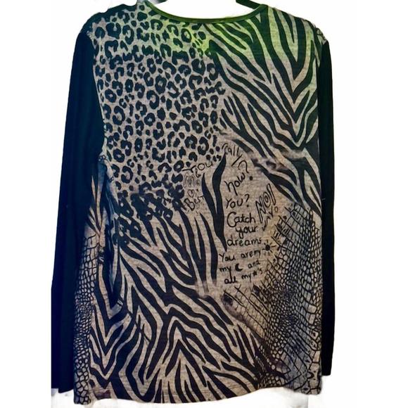 NEW CARRE NOIR women's artist shirt in black/grey/leather - Picture 2 of 2